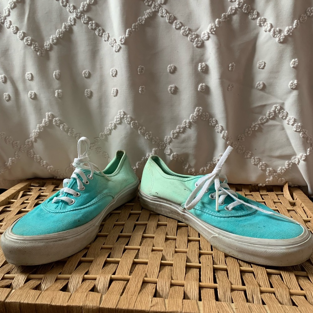 Vans teal and mint ombré low top sneakers